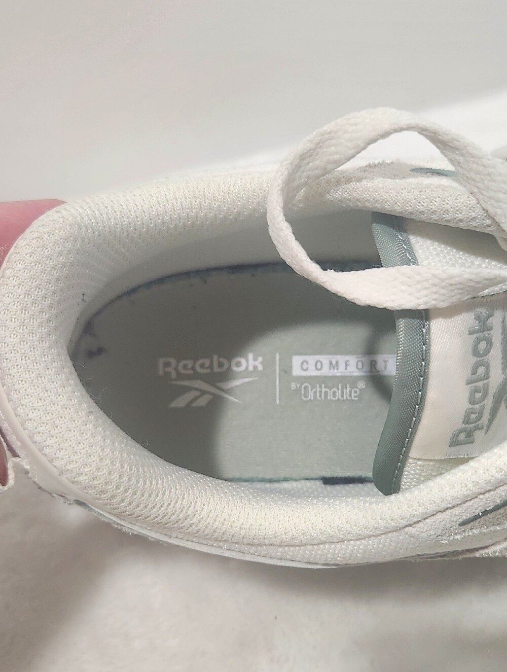 Reebok Drive Leather Suede Ortholite Chalk Green Sneaker Shoes Womens 10 - Picture 11 of 13